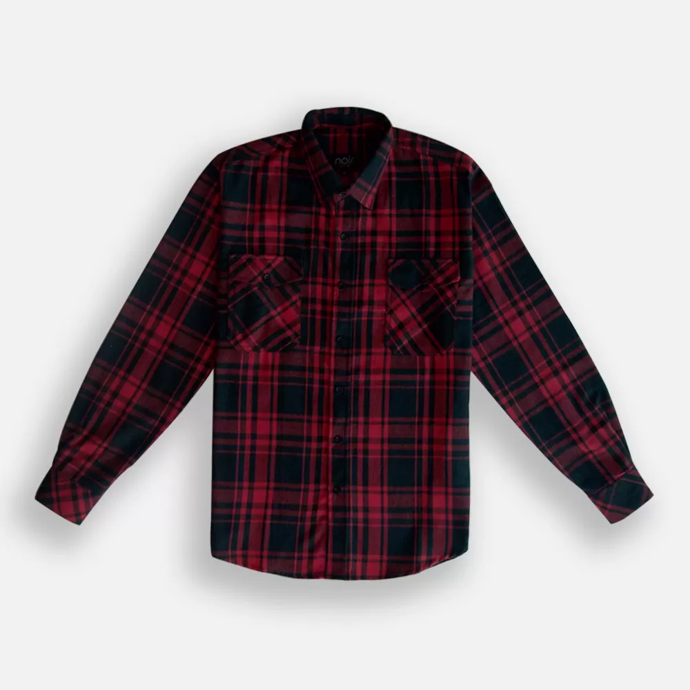 Noir Men's Flannel Shirts - Red