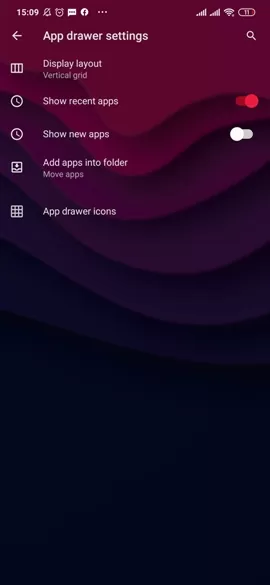 Microsoft Launcher App Drawer Setting