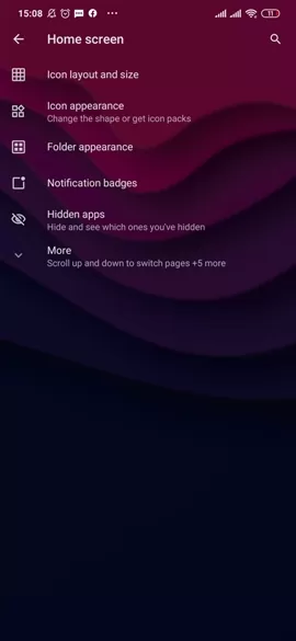 Microsoft Launcher Home Screen Setting